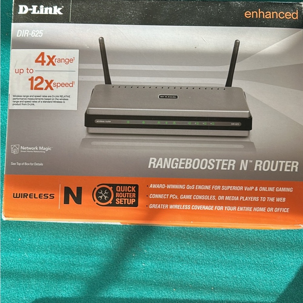 D-Link Black Wireless Router with Enhanced Speed and Range